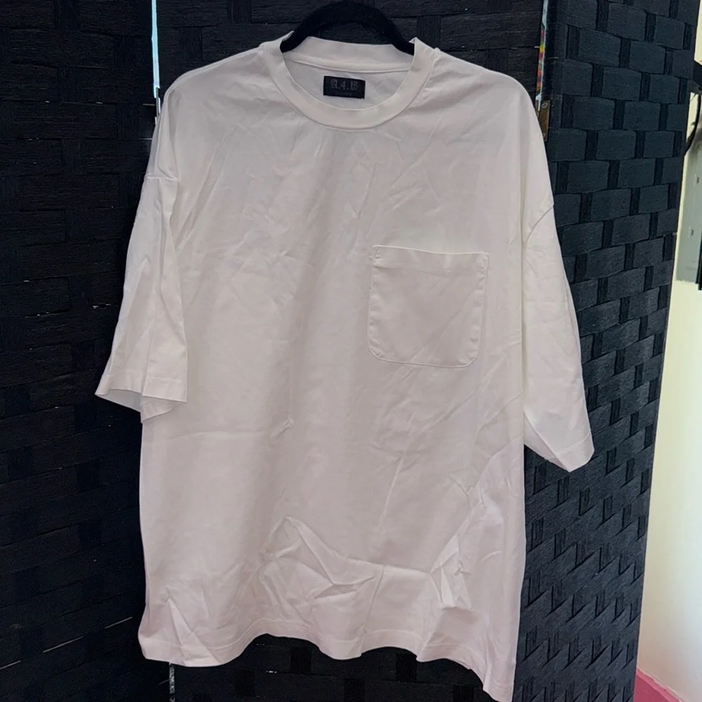 A.4.B Men’s White T Shirt With Front Pocket Size L - Picture 1 of 3